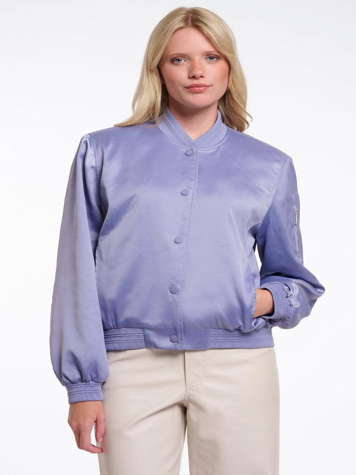 Rino & Pelle Banner Bomber Jacket In Blue-Nicola Ross