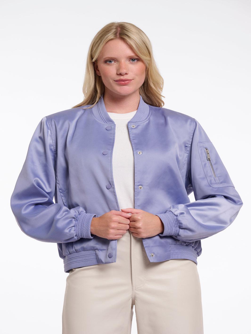 Rino & Pelle Banner Bomber Jacket In Blue-Nicola Ross