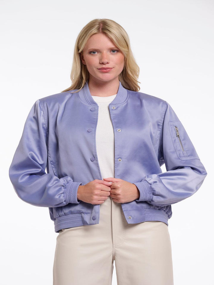 Rino & Pelle Banner Bomber Jacket In Blue-Nicola Ross