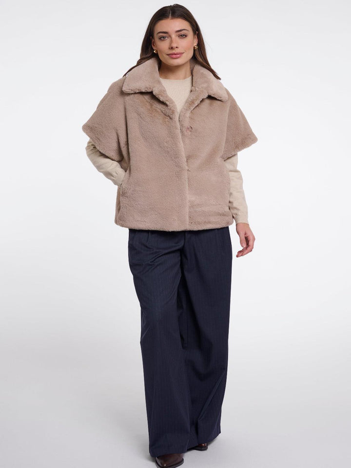 Rino & Pelle Bodil Cape Jacket in Oat-Nicola Ross