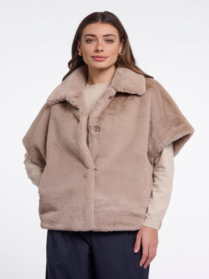Rino & Pelle Bodil Cape Jacket in Oat-Nicola Ross