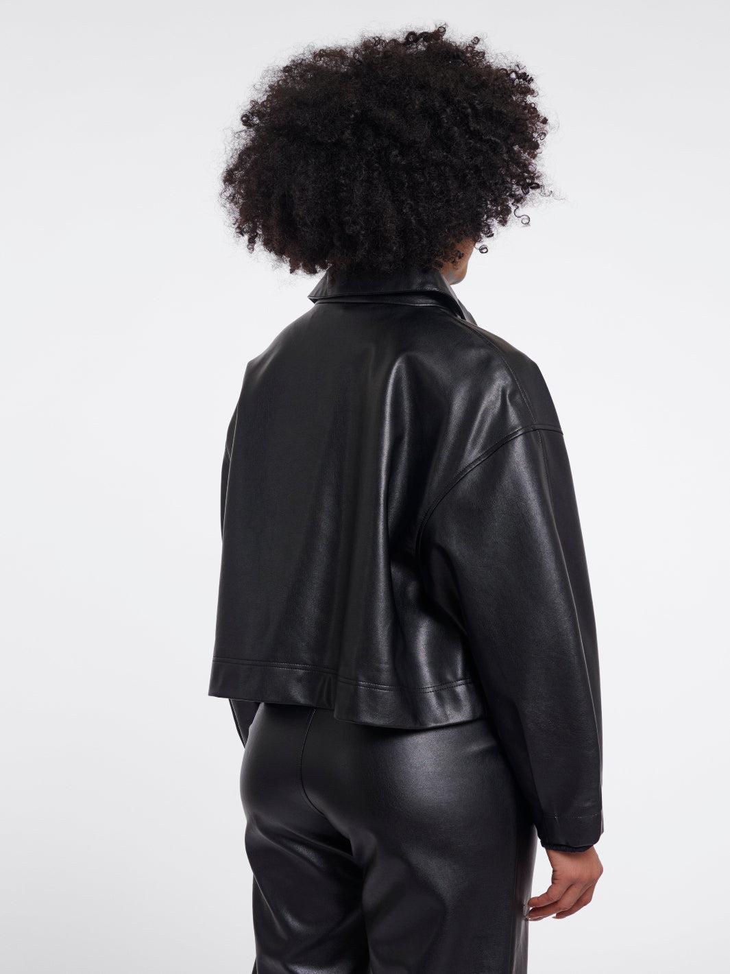 Rino & Pelle Bree Faux Leather Jacket In Black-Nicola Ross