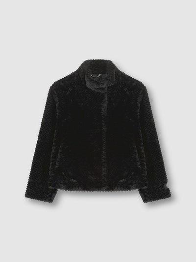 Rino & Pelle Davor Faux Fur Jacket In Black-Nicola Ross