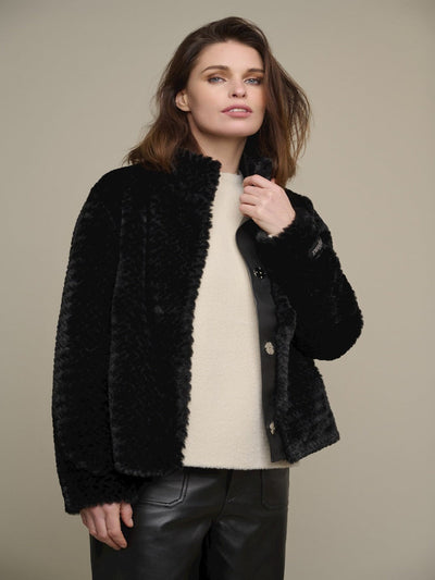 Rino & Pelle Davor Faux Fur Jacket In Black-Nicola Ross