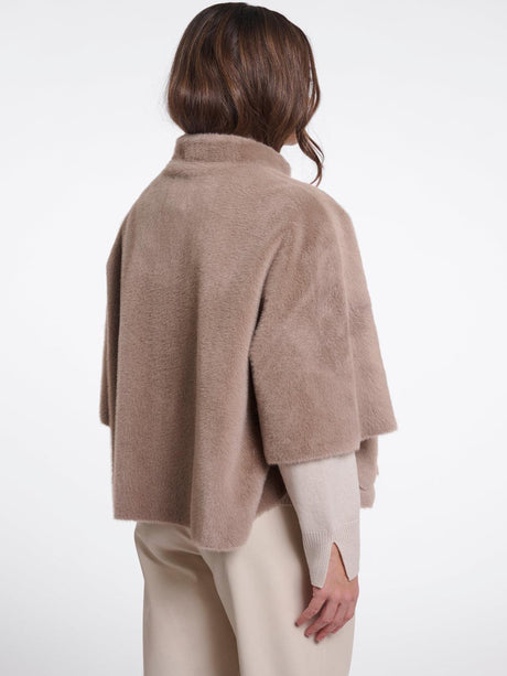 Rino & Pelle Dewi Faux Fur Cape In Mocha-Nicola Ross