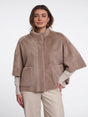 Rino & Pelle Dewi Faux Fur Cape In Mocha-Nicola Ross
