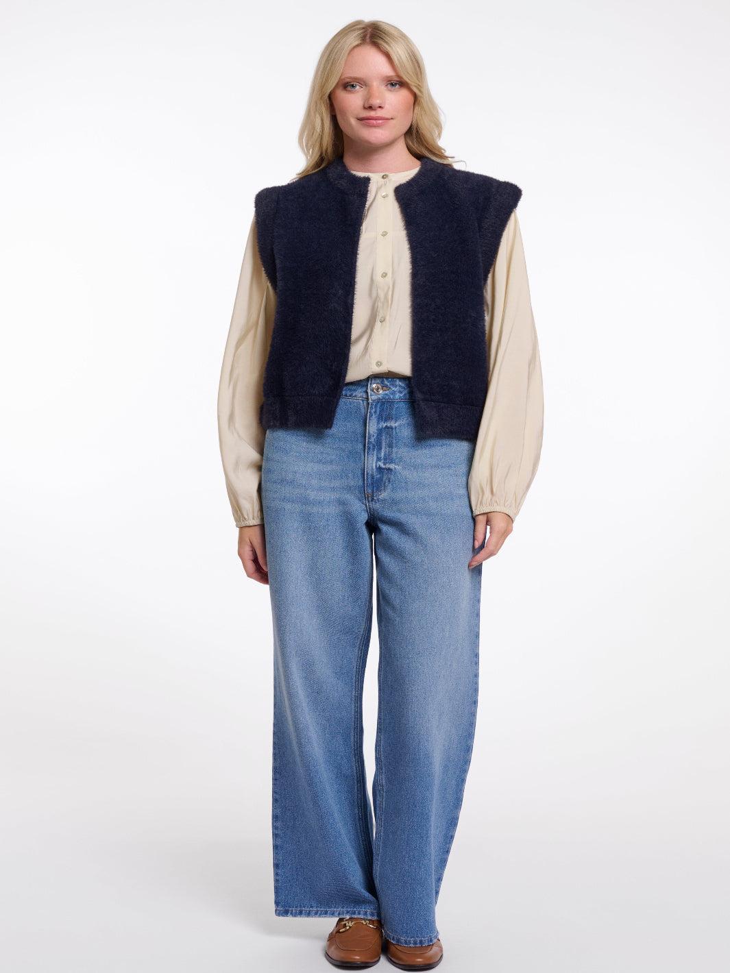 Rino & Pelle Elona Waistcoat In Dark Navy-Nicola Ross