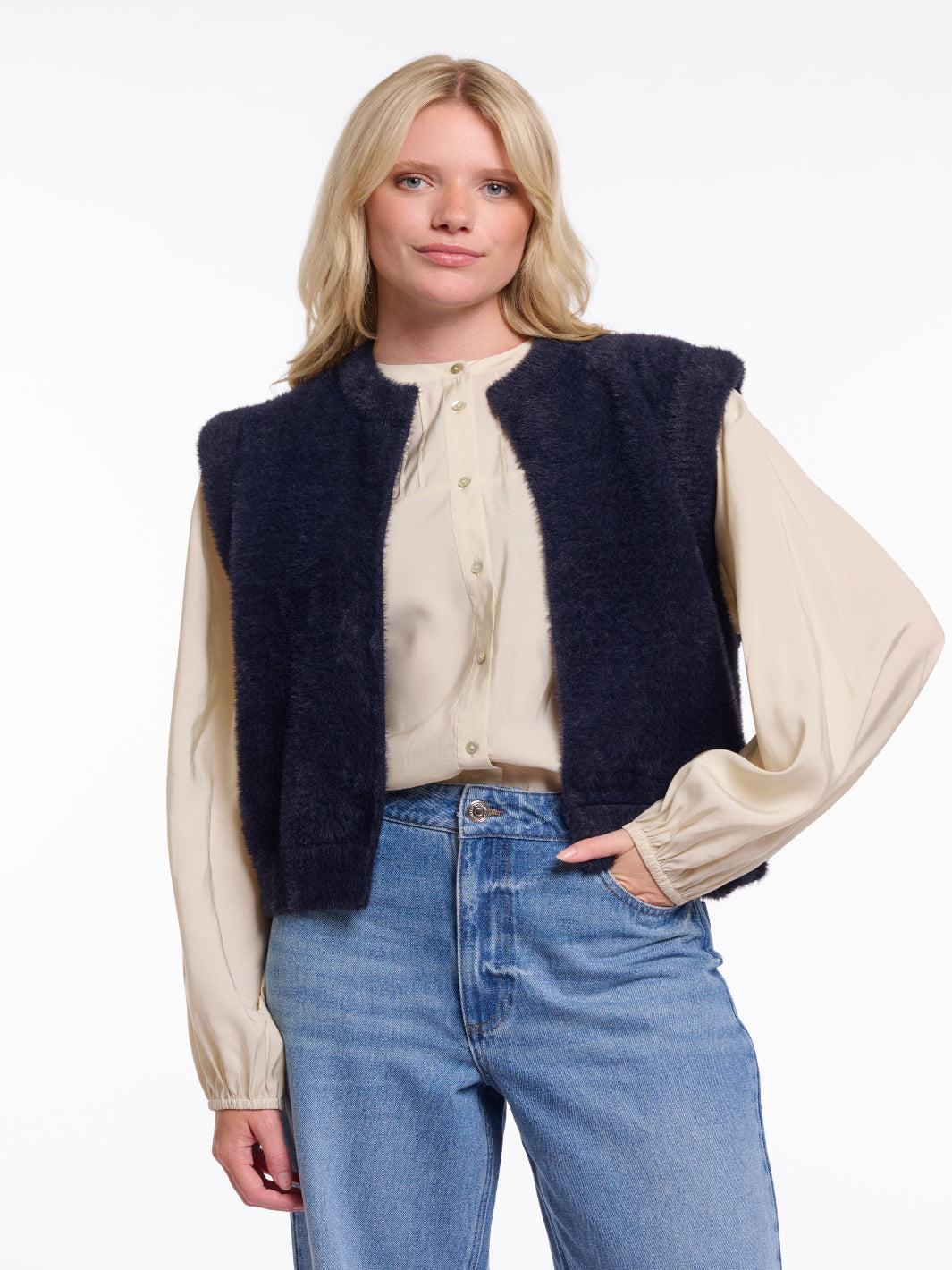 Rino & Pelle Elona Waistcoat In Dark Navy-Nicola Ross