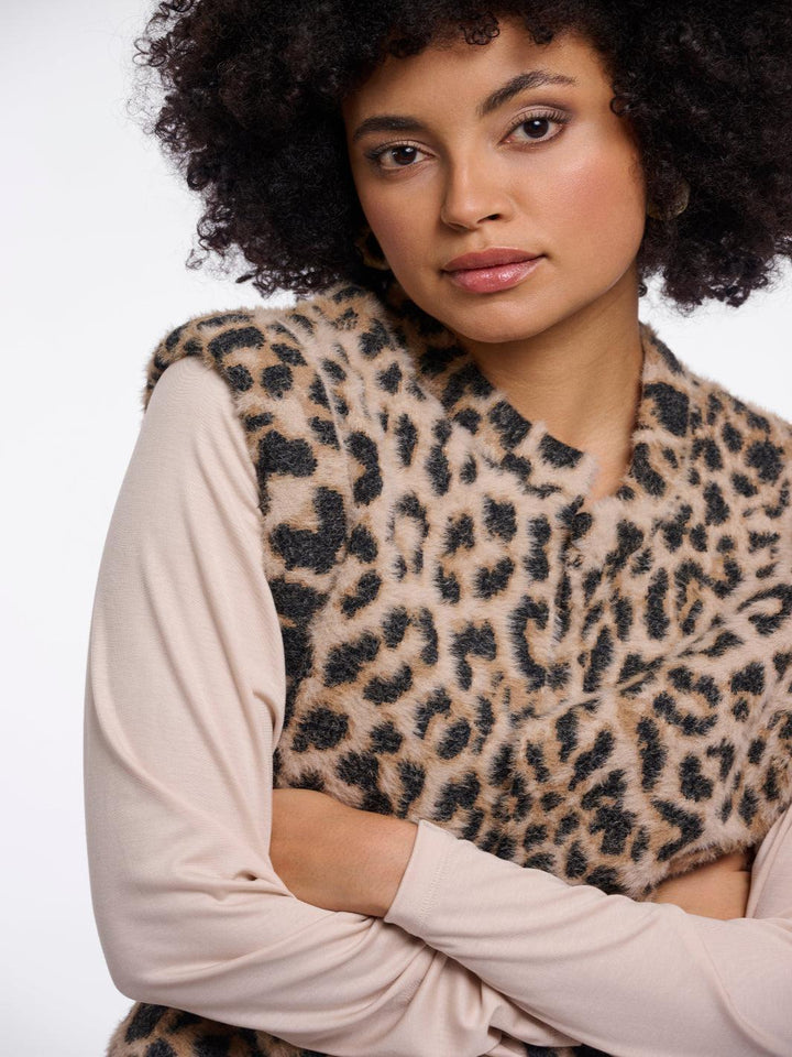 Rino & Pelle Elona Waistcoat In Light Leopard-Nicola Ross