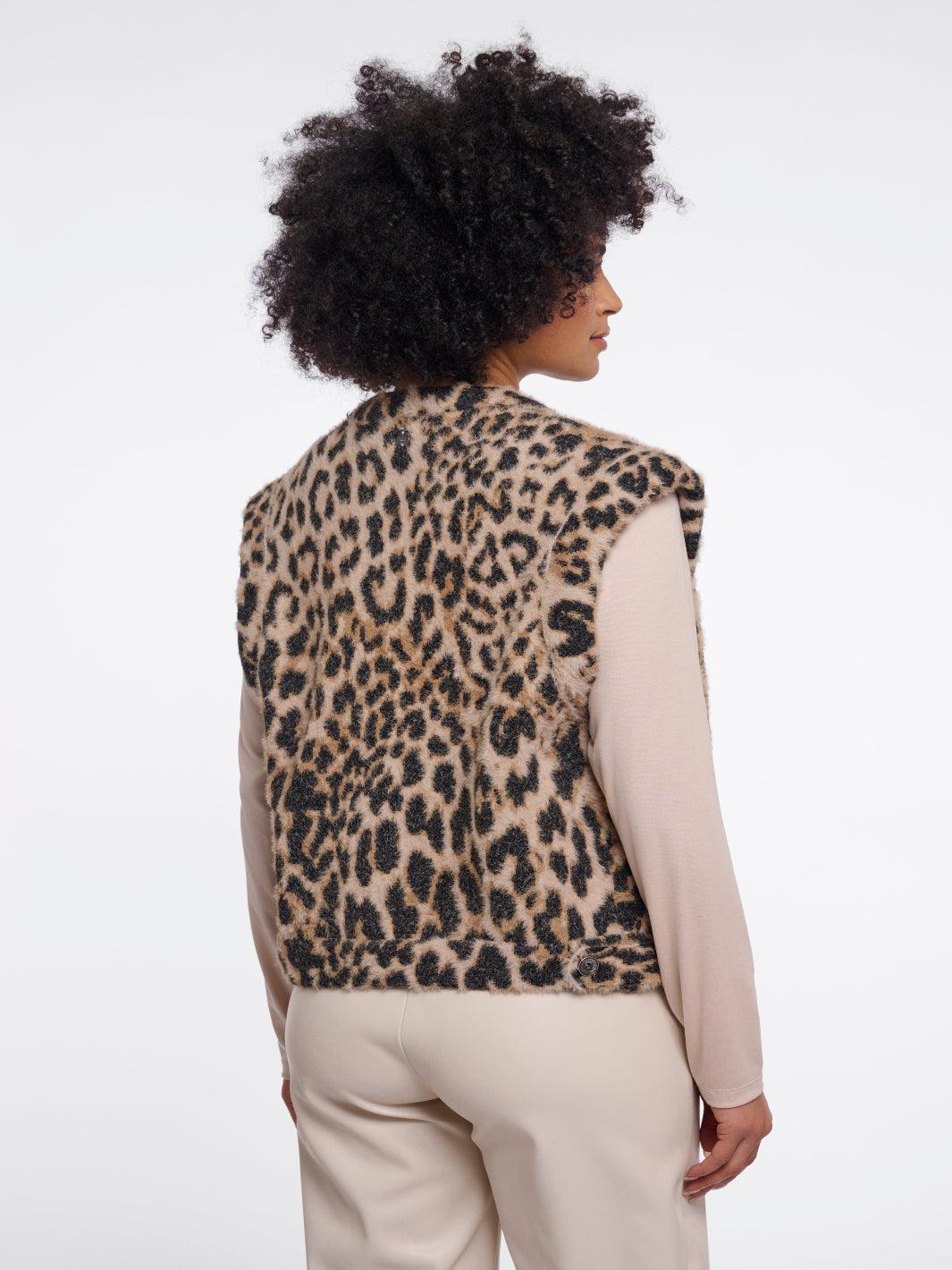 Rino & Pelle Elona Waistcoat In Light Leopard-Nicola Ross
