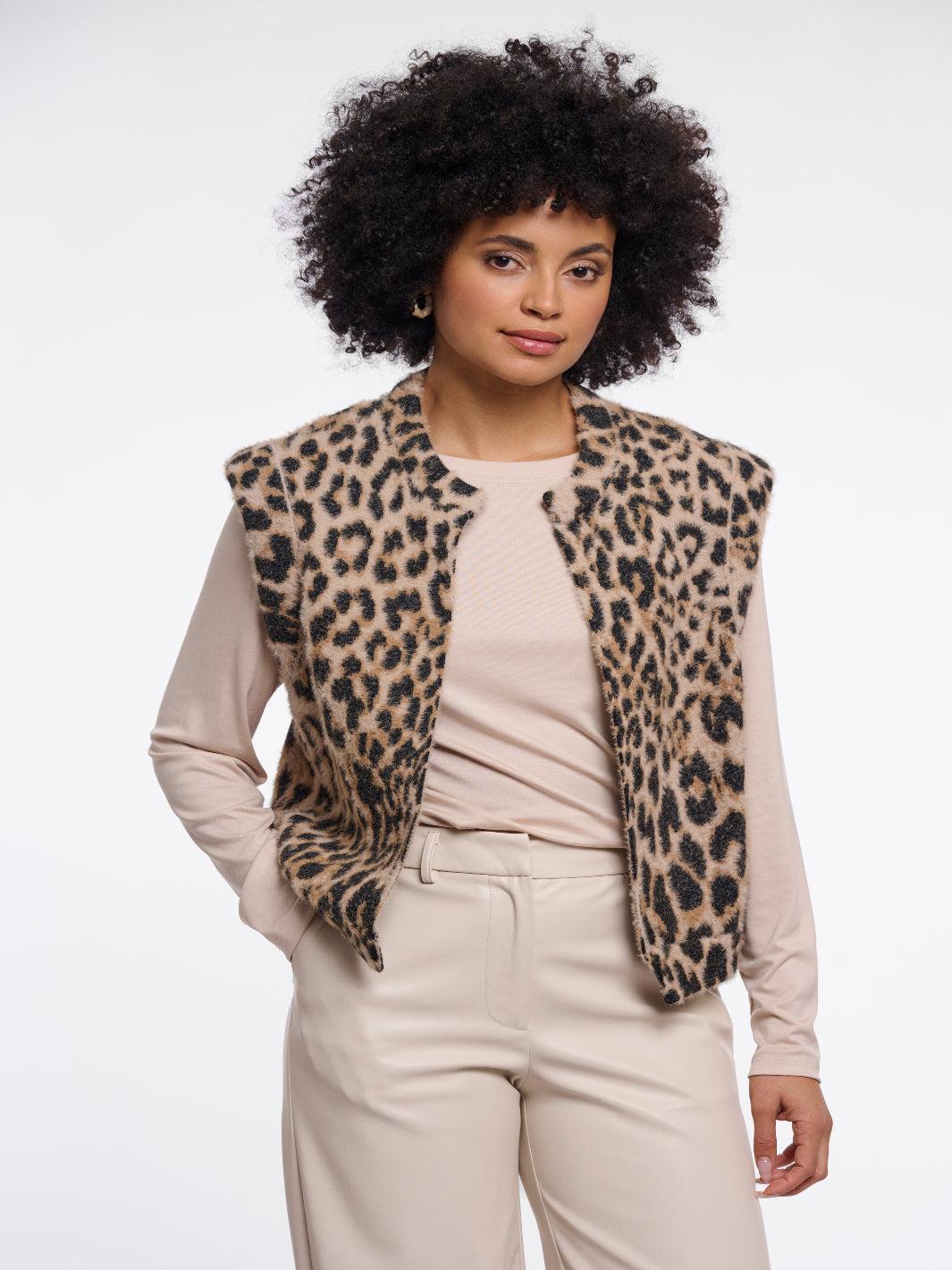 Rino & Pelle Elona Waistcoat In Light Leopard-Nicola Ross