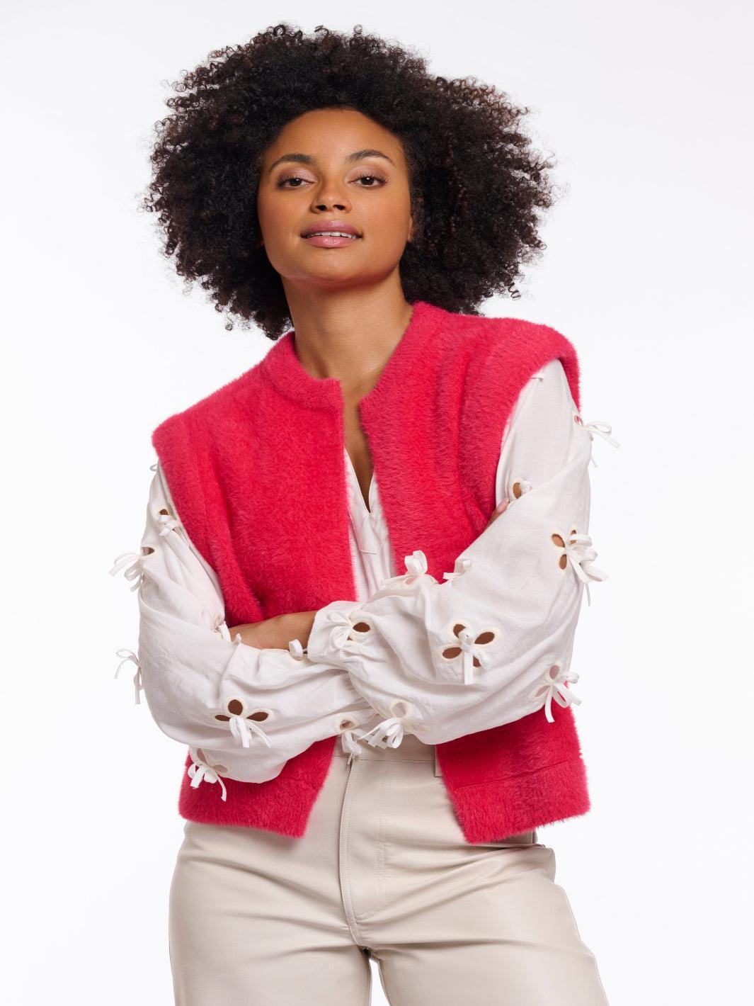Rino & Pelle Elona Waistcoat In Pink Punch-Nicola Ross