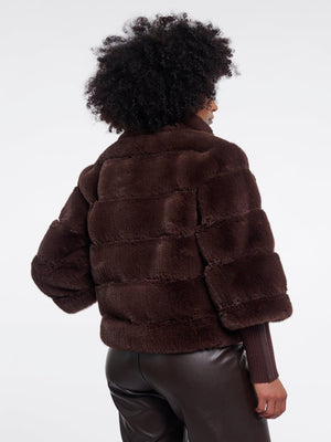 Rino & Pelle Feline Faux Fur Jacket In Brown-Nicola Ross