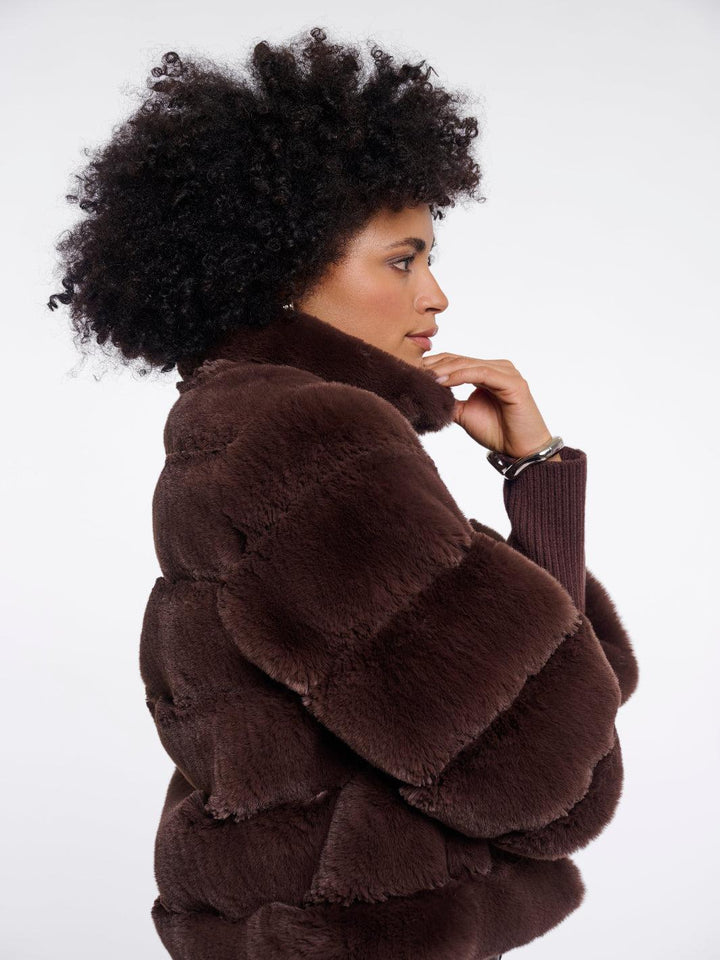 Rino & Pelle Feline Faux Fur Jacket In Brown-Nicola Ross