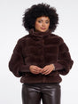 Rino & Pelle Feline Faux Fur Jacket In Brown-Nicola Ross