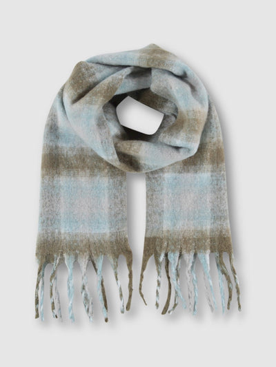 Rino & Pelle Hipke Scarf In Green Blue Check-Nicola Ross