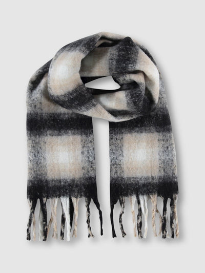 Rino & Pelle Hipke Scarf In Natural Check-Nicola Ross