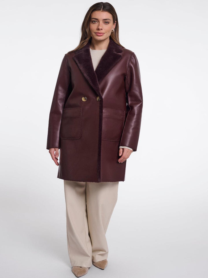 Rino & Pelle Ivon Reversible Coat In Fudge-Nicola Ross