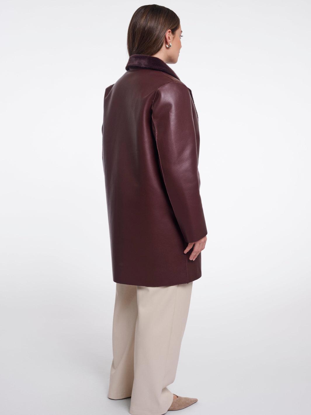 Rino & Pelle Ivon Reversible Coat In Fudge-Nicola Ross