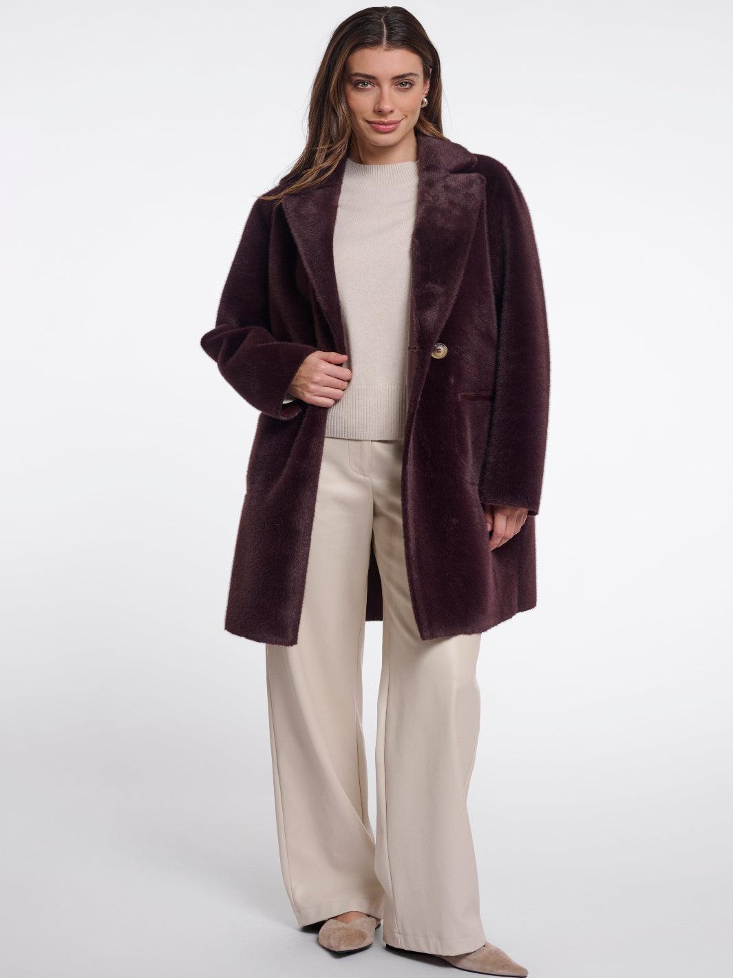 Rino & Pelle Ivon Reversible Coat In Fudge-Nicola Ross