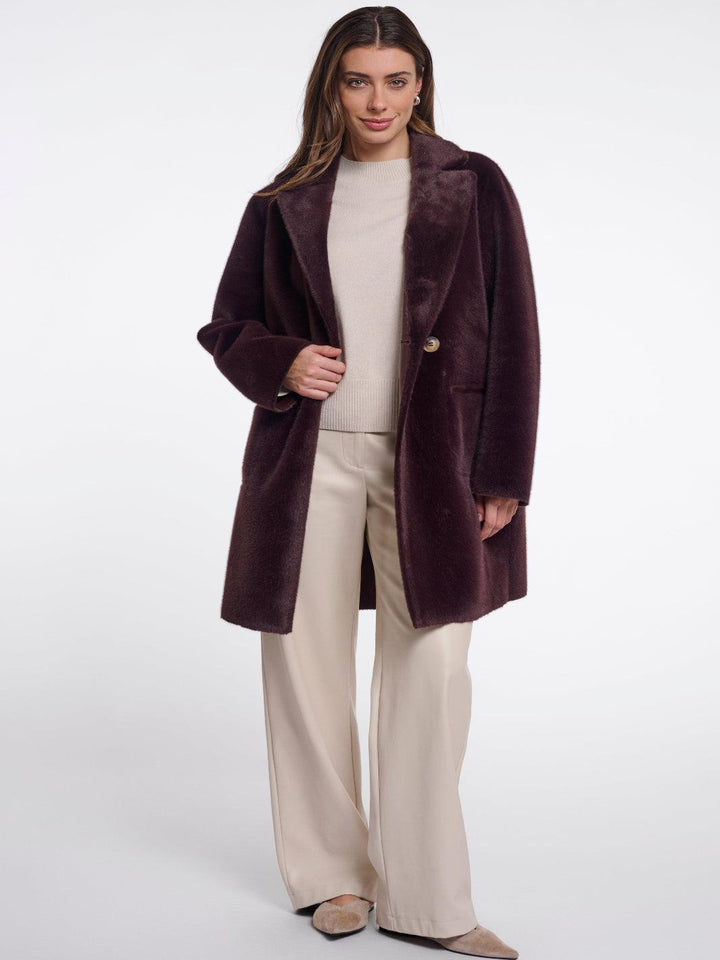Rino & Pelle Ivon Reversible Coat In Fudge-Nicola Ross
