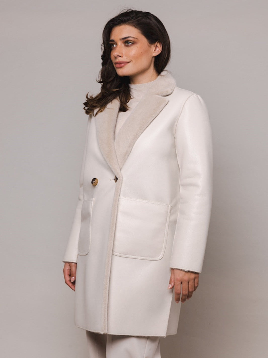 Rino & Pelle Ivon Reversible Coat In Stone-Nicola Ross