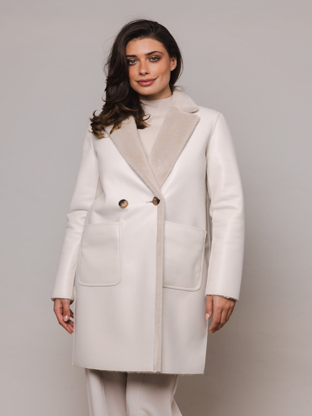 Rino & Pelle Ivon Reversible Coat In Stone-Nicola Ross