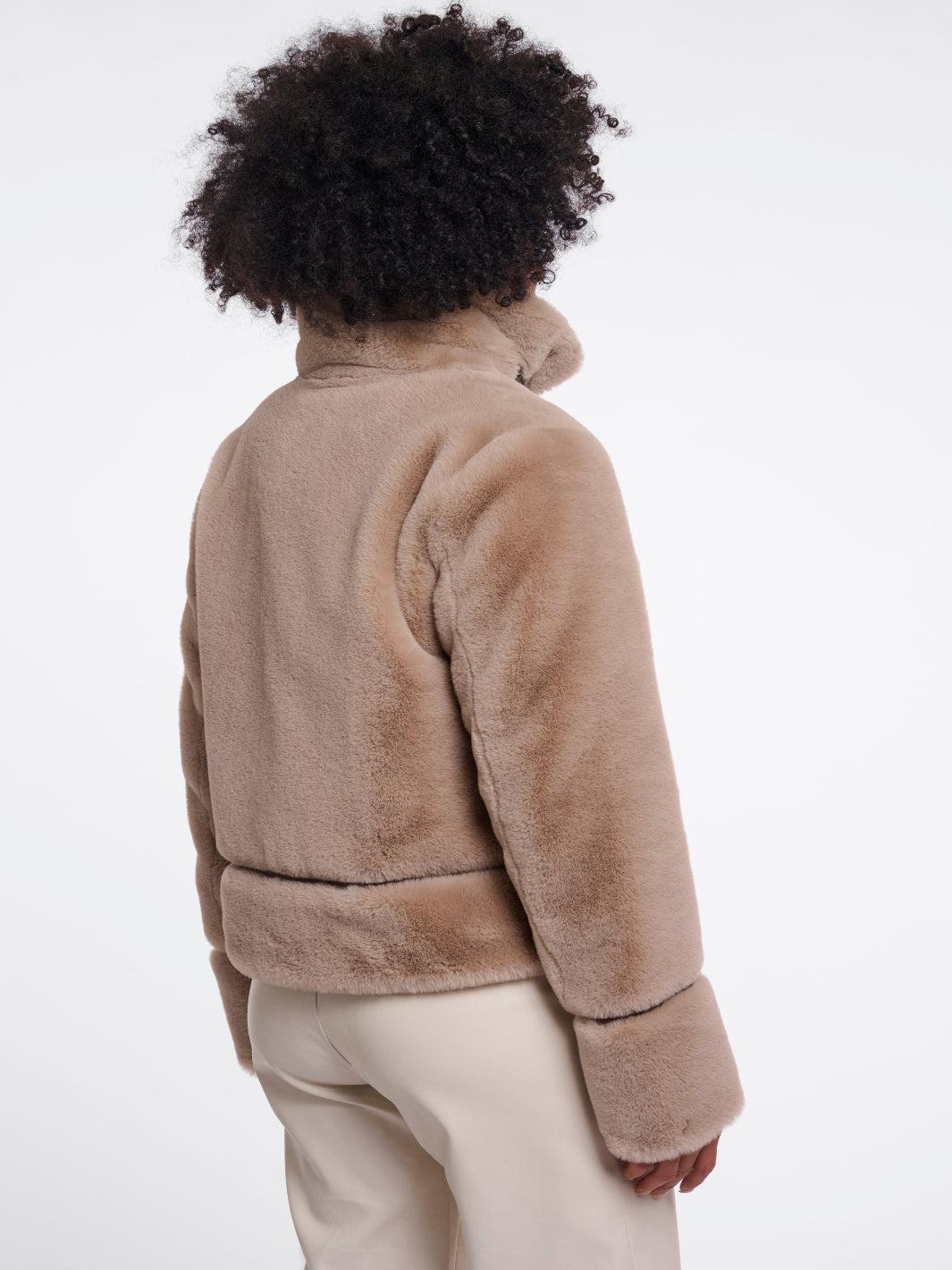 Rino & Pelle Lambra Faux Fur Jacket In Oat-Nicola Ross
