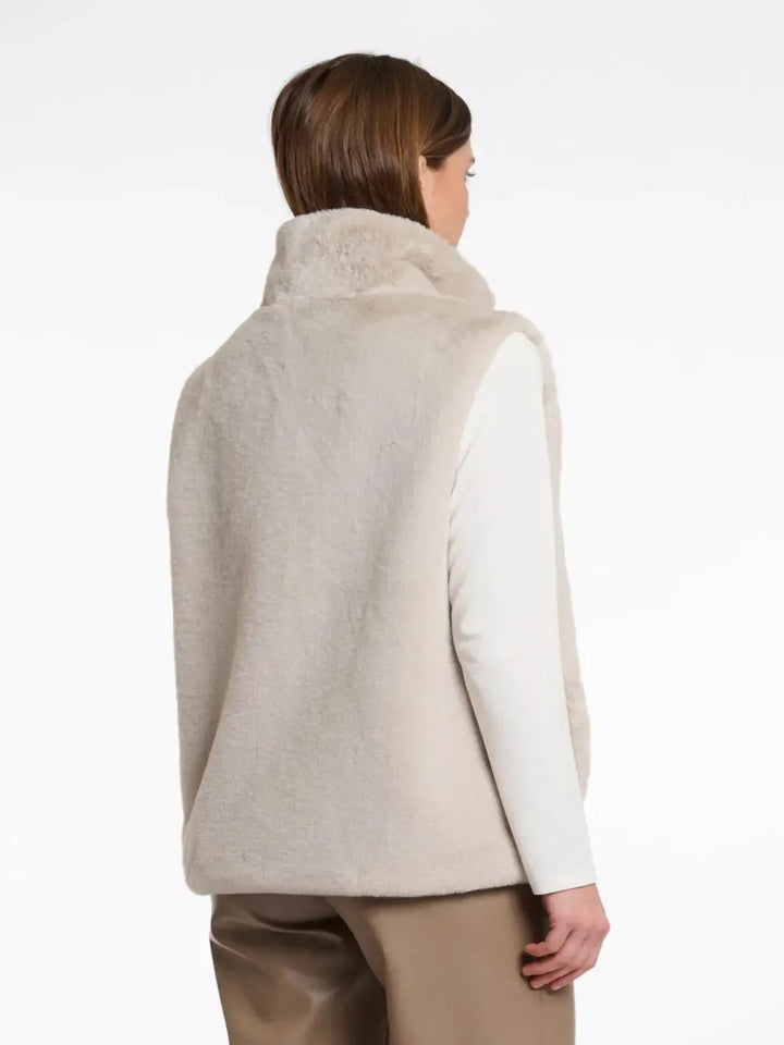 Rino & Pelle Lison Faux Fur Waistcoat In Birch-Nicola Ross