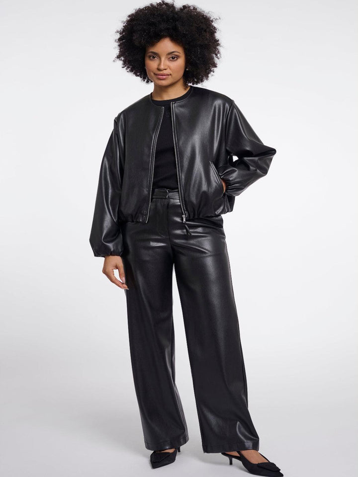 Rino & Pelle Lomee Faux Leather Jacket In Black-Nicola Ross