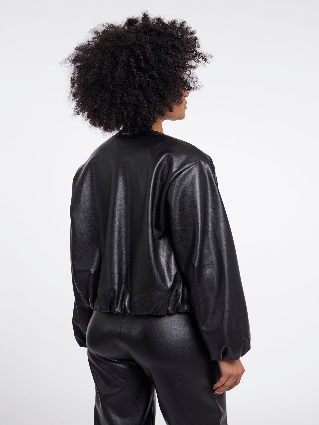 Rino & Pelle Lomee Faux Leather Jacket In Black-Nicola Ross