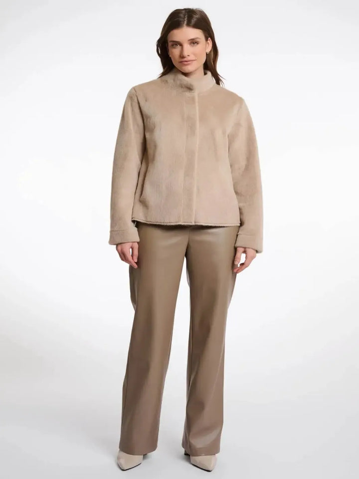 Rino & Pelle Madai Faux Fur Jacket In Oat-Nicola Ross