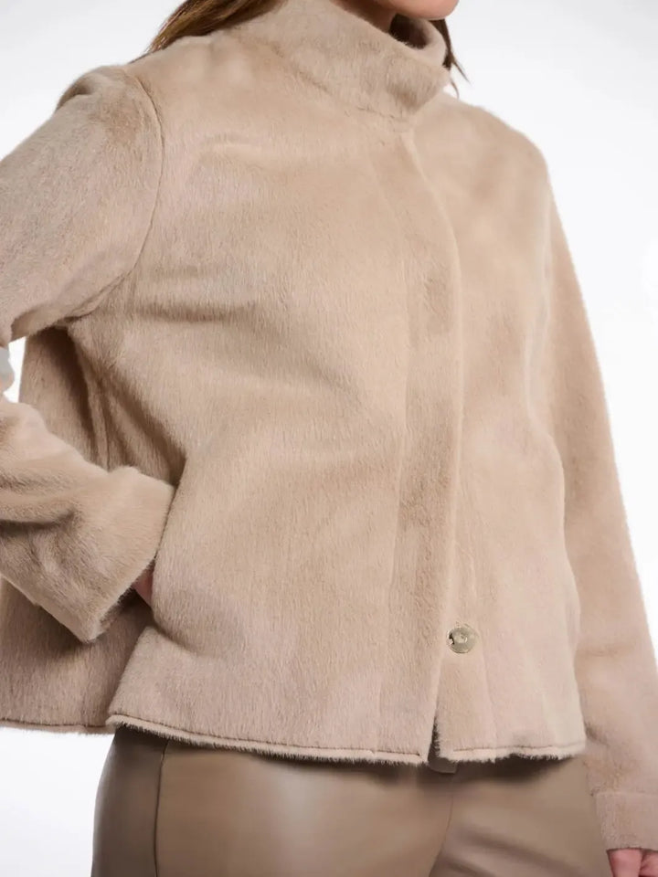 Rino & Pelle Madai Faux Fur Jacket In Oat-Nicola Ross