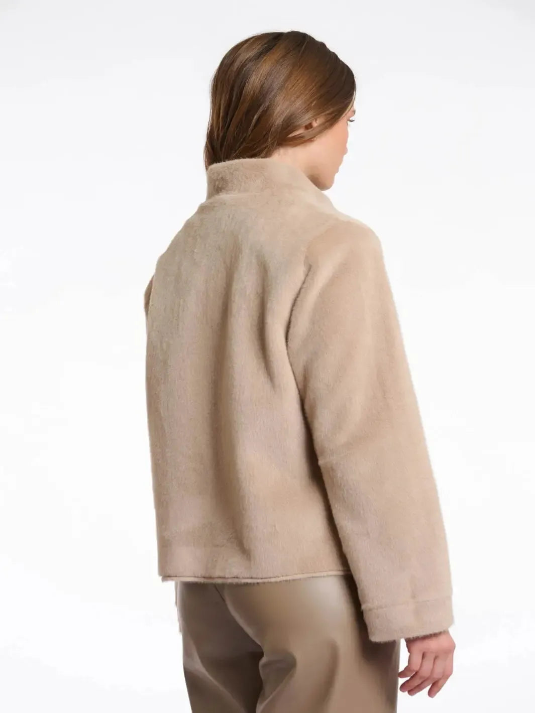 Rino & Pelle Madai Faux Fur Jacket In Oat-Nicola Ross