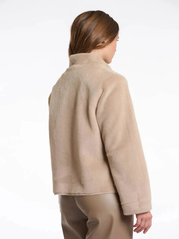 Rino & Pelle Madai Faux Fur Jacket In Oat-Nicola Ross