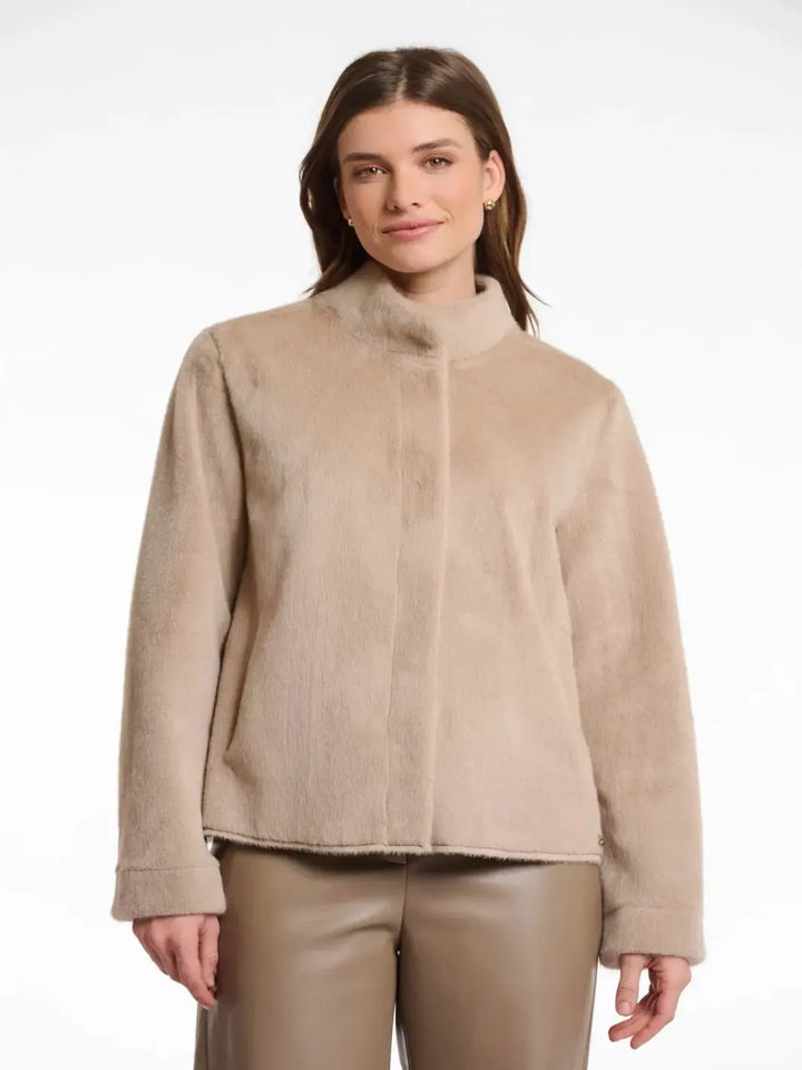 Rino & Pelle Madai Faux Fur Jacket In Oat-Nicola Ross