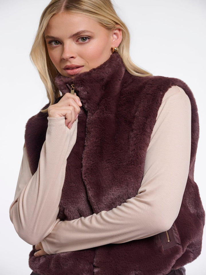 Rino & Pelle Nikki Waistcoat In Chocolate-Nicola Ross