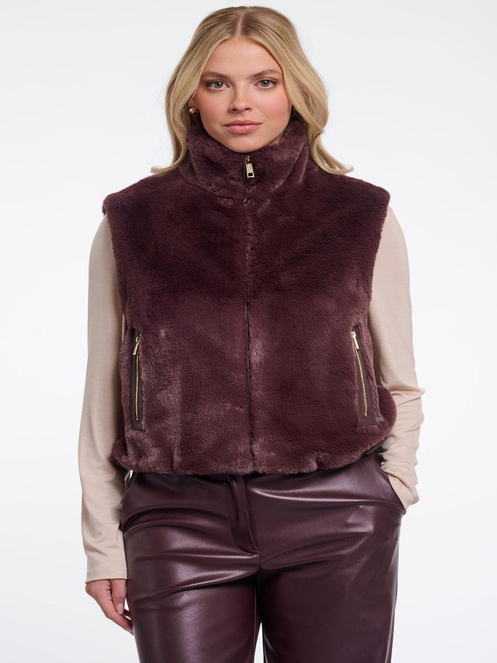 Rino & Pelle Nikki Waistcoat In Chocolate-Nicola Ross