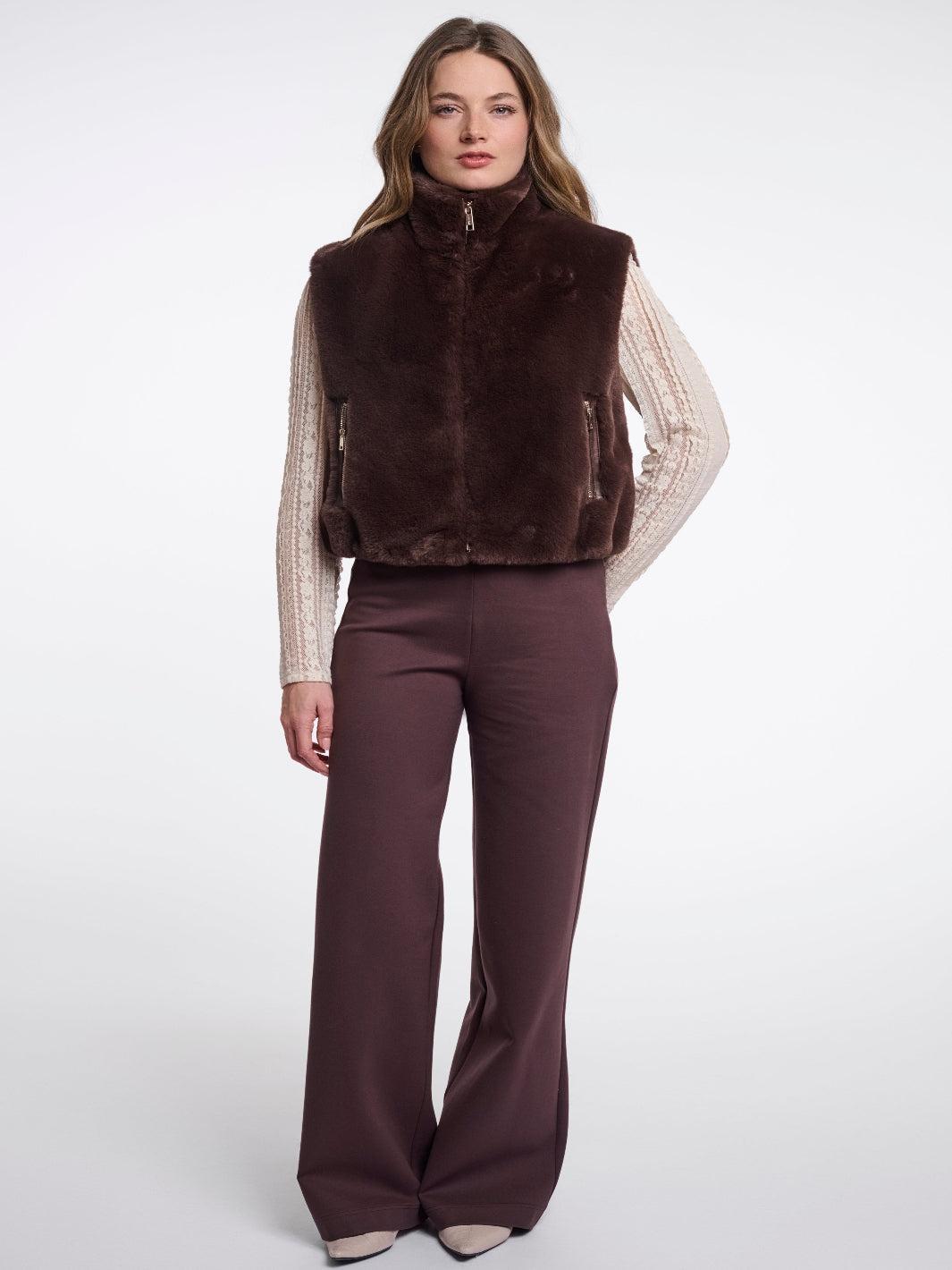 Rino & Pelle Nikki Waistcoat In Coffee-Nicola Ross