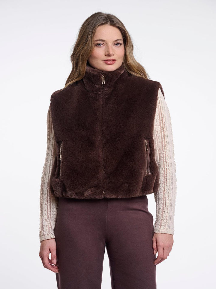 Rino & Pelle Nikki Waistcoat In Coffee-Nicola Ross