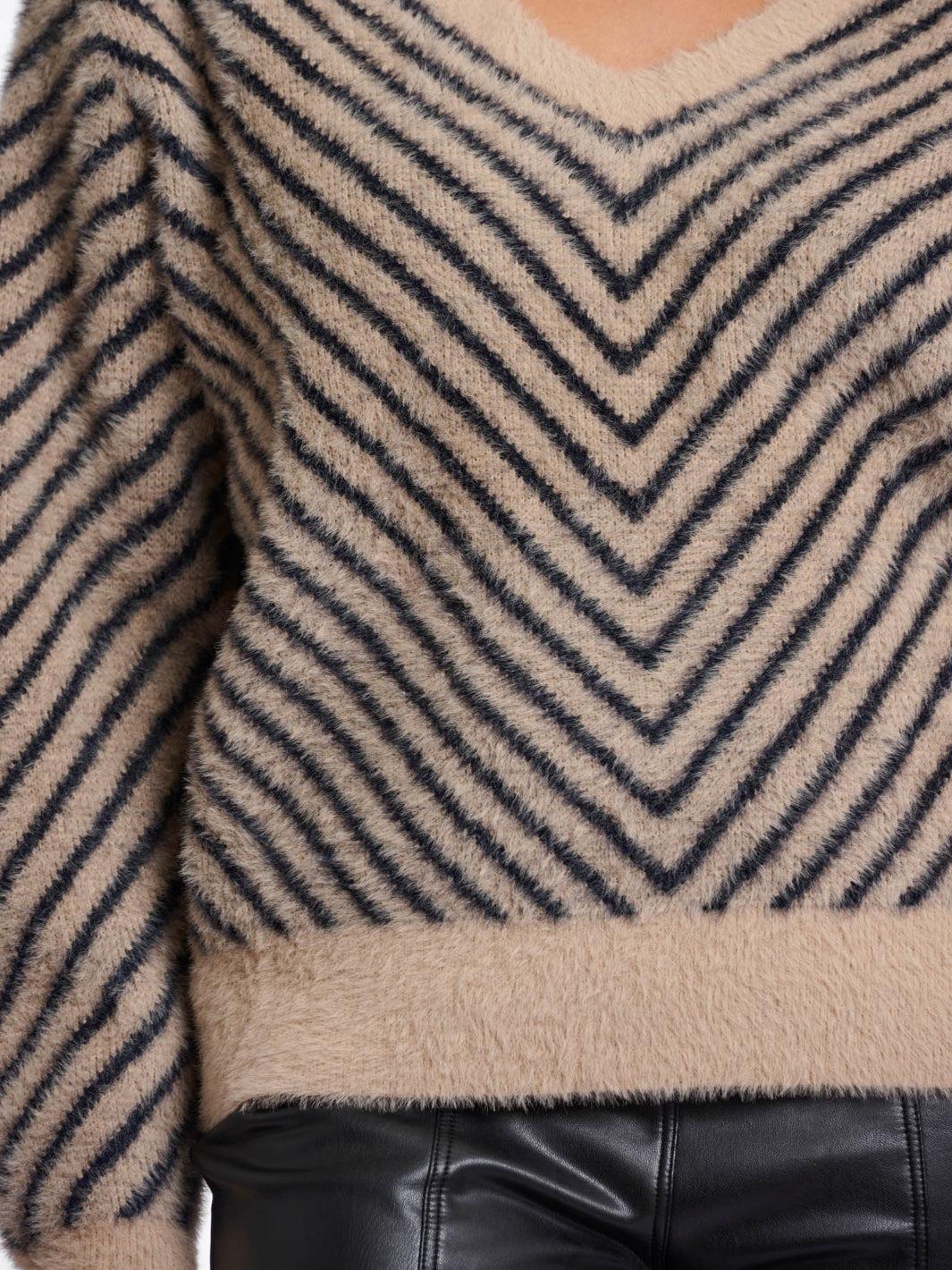 Rino & Pelle Raffi Knit Sweater In Oat/Black-Nicola Ross