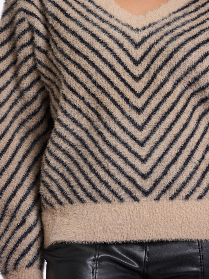 Rino & Pelle Raffi Knit Sweater In Oat/Black-Nicola Ross