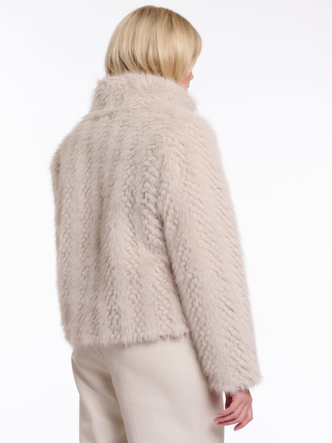 Rino & Pelle Vie Faux Fur Jacket In Birch-Nicola Ross