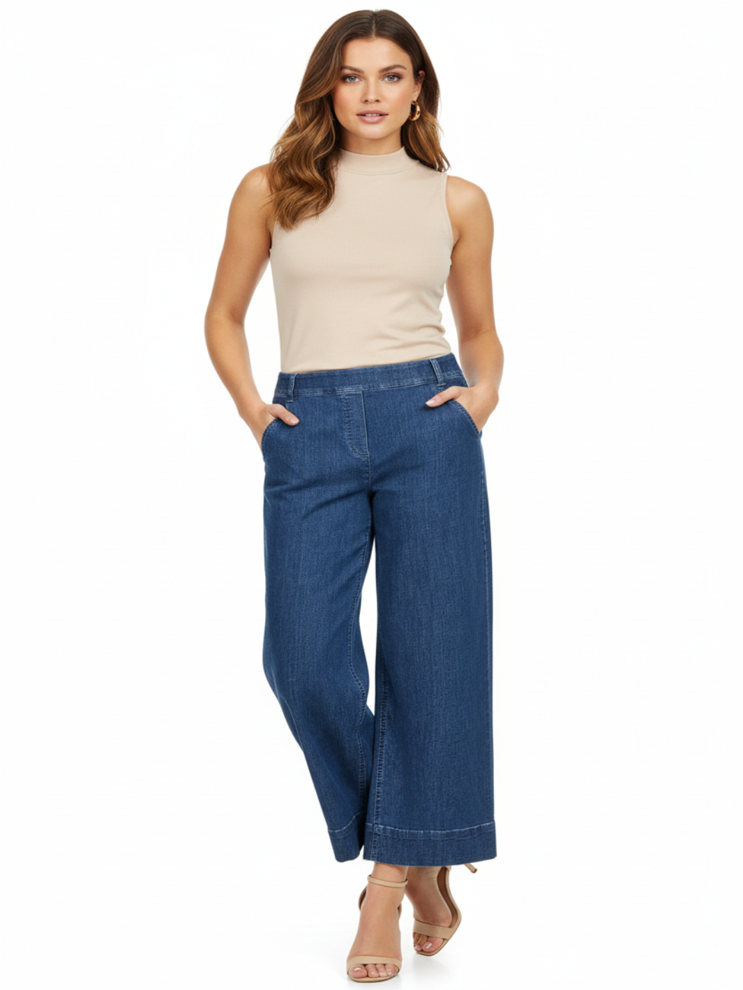 Robell Debby Trousers In Blue 51602-Nicola Ross