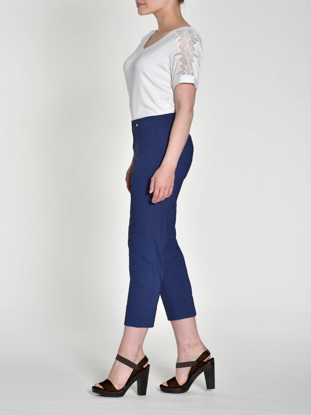 Robell Trousers In Navy 51568-Nicola Ross