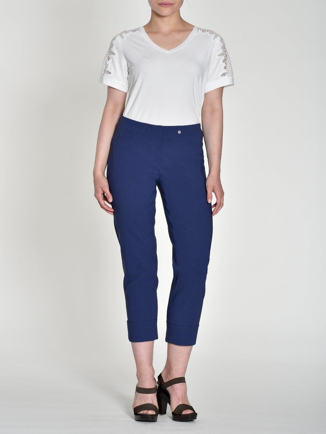 Robell Trousers In Navy 51568-Nicola Ross