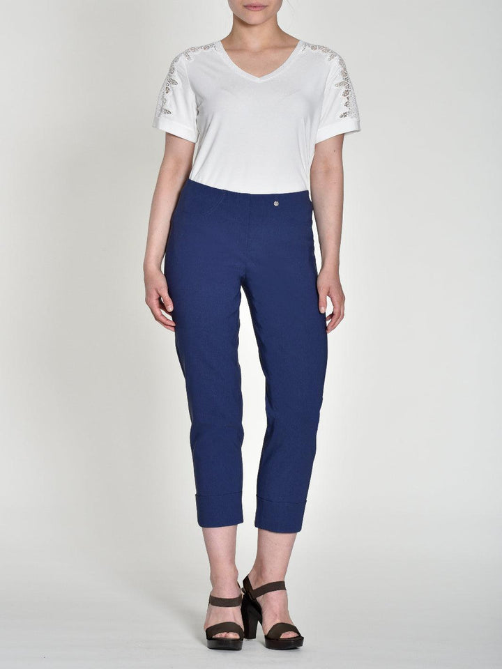 Robell Trousers In Navy 51568-Nicola Ross