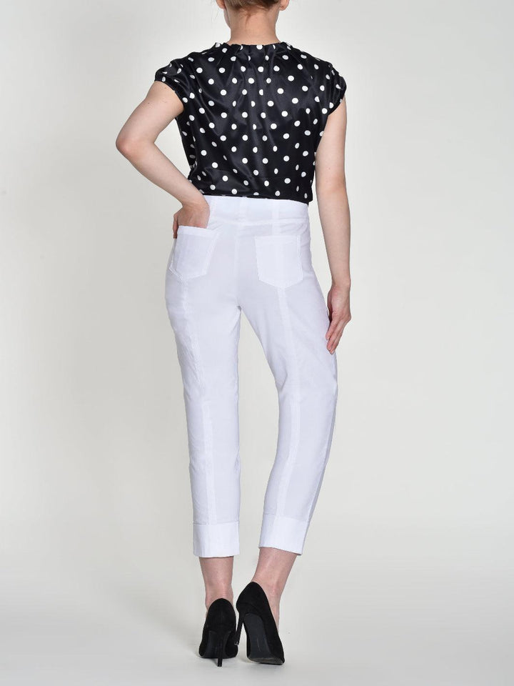 Robell Trousers In White 51568-Nicola Ross