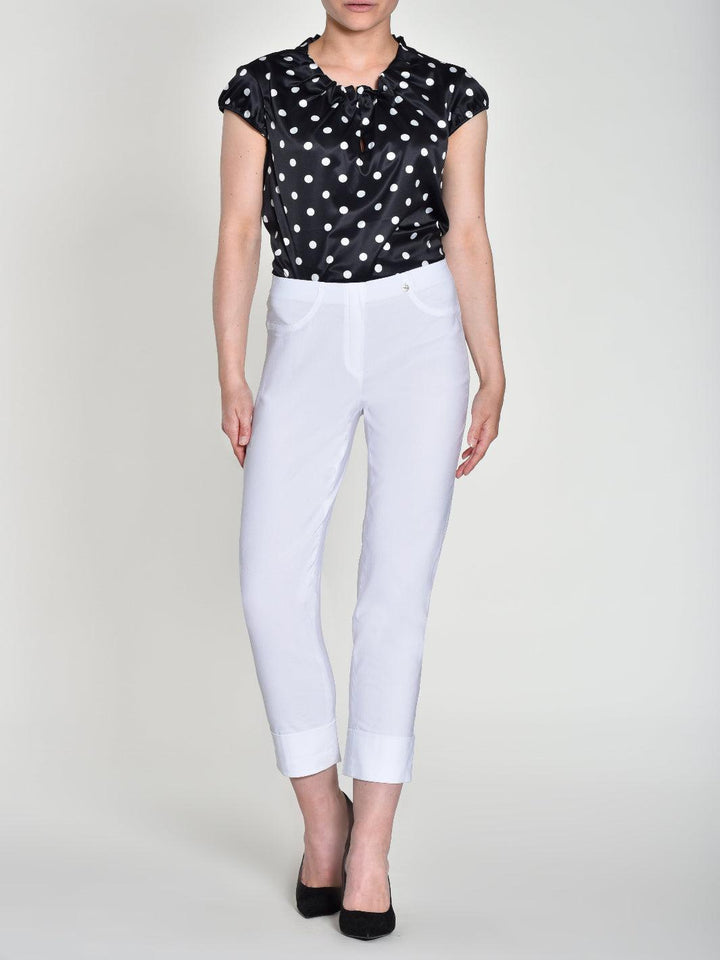 Robell Trousers In White 51568-Nicola Ross