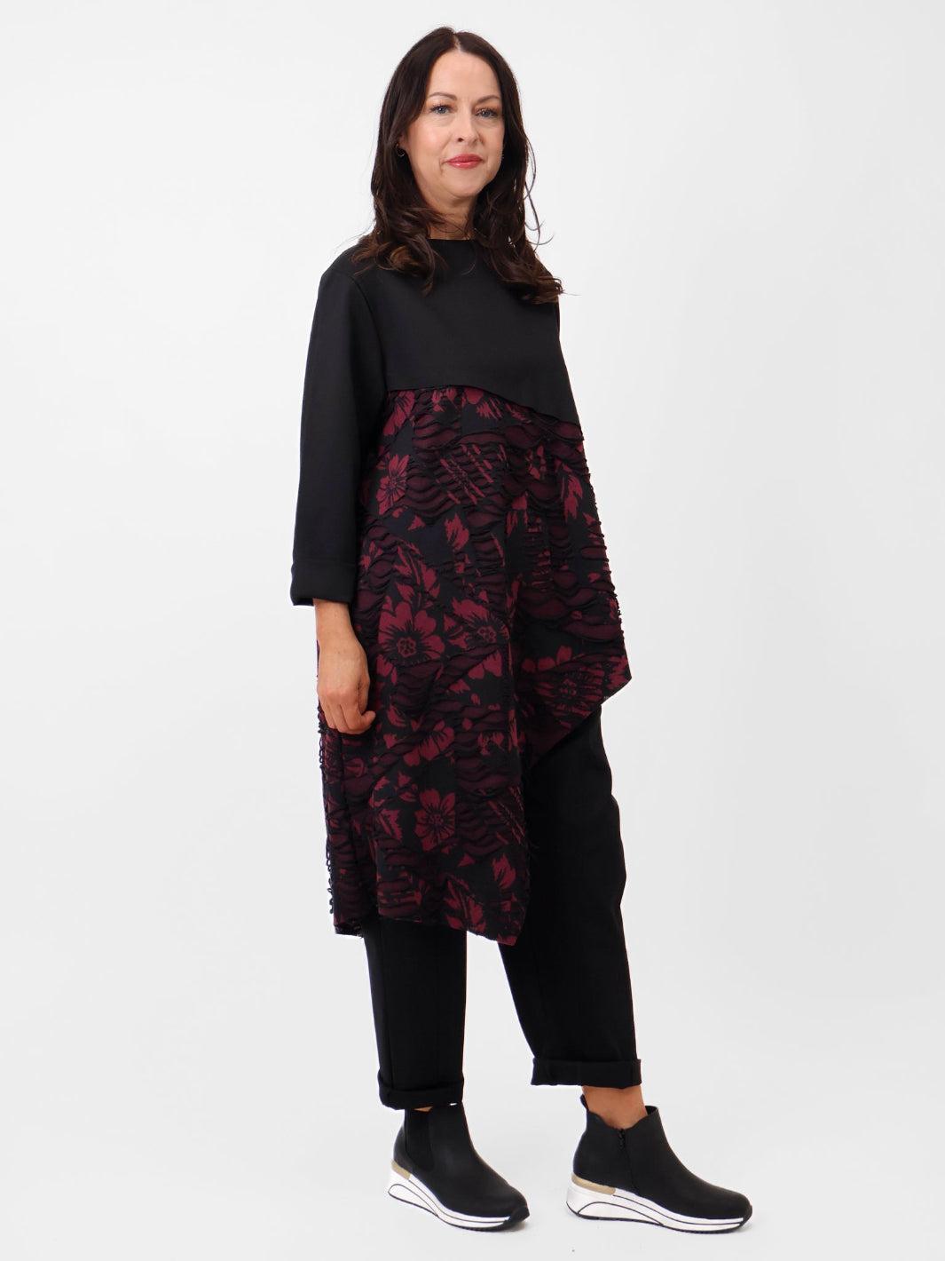 Ruby Asymmetric Top In Black/Plum-Nicola Ross